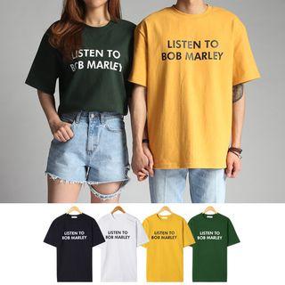 Couple Bob Marley Print T-shirt