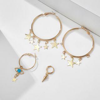 Set: Alloy Dangle Earring (assorted Designs) 1 Pair - 9179 - Gold - One Size