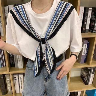 Inset Scarf Short-sleeve Tee