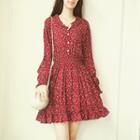 Floral Print Long-sleeve Dress