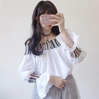 Panel Off-shoulder Blouse