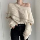 One-shoulder Ruffle Sweater