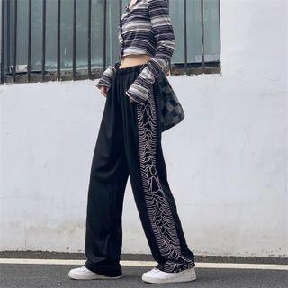 Side Print Straight Leg Sweatpants