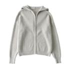 Hood Zip Knit Jacket Gray - One Size