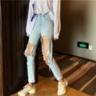 Fringed Ripped Jeans