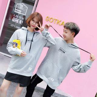 Long-sleeved Loose-fit Hooded Lettering Sweatshirt