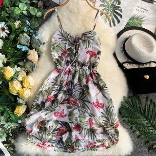 Spaghetti Strap Lace-up Playsuit (various Designs)