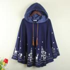 Long-sleeve Hooded Cape Top