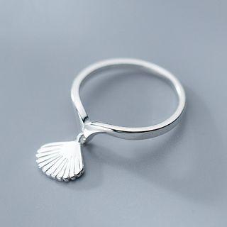 925 Sterling Silver Shell Dangling Ring