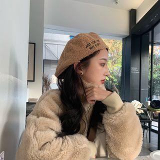 Fluffy Embroidered Beret