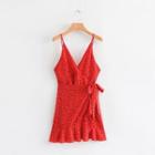 Strappy A-line Ruffle Dress
