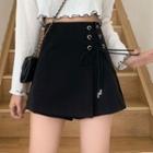 Asymmetric Lace-up High-waist Skorts