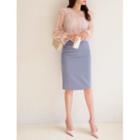 Plus Size Zip-back H-line Midi Skirt