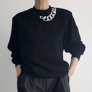 Mock-neck Chain Strap Sweatshirt