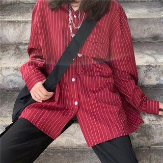 Striped Shirt Wine Red - One Size