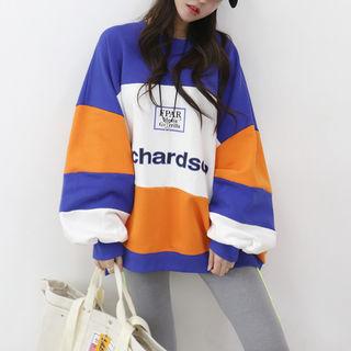 Dolman-sleeve Color-block Sweatshirt