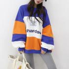 Dolman-sleeve Color-block Sweatshirt