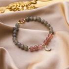Moon Faux Crystal Bracelet Gray & Red - One Size
