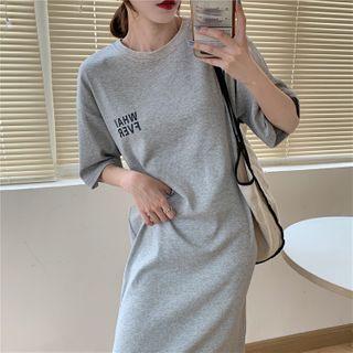 Short-sleeve Letter Print T-shirt Dress