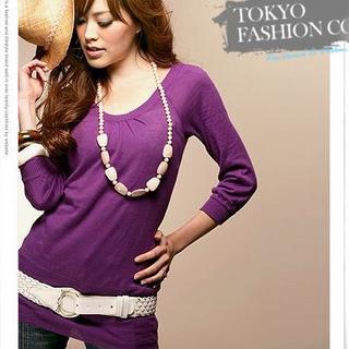 3/4-sleeve Knit Top