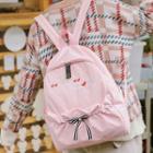 Embroidered Bow Detail Nylon Backpack