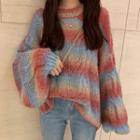 Oversized Gradient Sweater Gradient - Rainbow - One Size