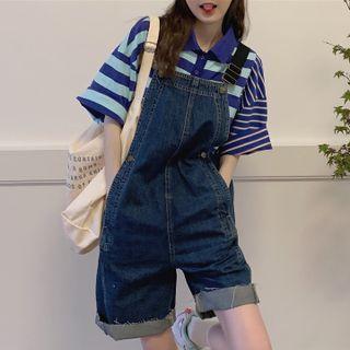 Denim Jumper Shorts Jumper Short - Denim Blue - One Size