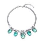 Fashion Oval Necklace With Green Cubic Zircon