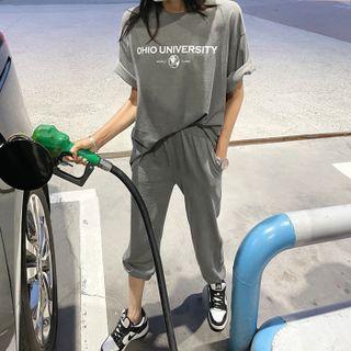 Sports Set: Printed T-shirt + Jogger Pants