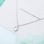925 Sterling Silver Stone Droplet Pendant Necklace As Shown In Figure - One Size