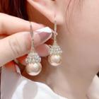 Rhinestone Faux Pearl Dangle Earring 1 Pair - Champagne & Gold - One Size
