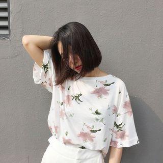 Floral Print Short Sleeve T-shirt