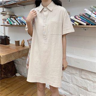 Short-sleeve Placket Dress
