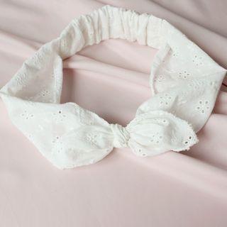 Perforated Knotted Headband White - One Size