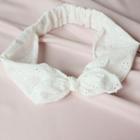 Perforated Knotted Headband White - One Size