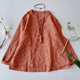 Asymmetrical Frog Buttoned Shirt