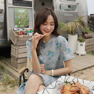 Set: Rosette T-shirt + Inset Shorts Mini Skirt