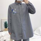 Embroidered Shirt Gray - One Size