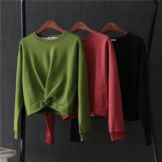 Knotted Cropped Sweatshirt