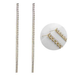 Rhinestone Long Drop Earrings One Size