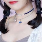 Faux Pearl Alloy Mermaid Tail Pendant Choker Blue - One Size