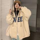 Printed Letter Oversized Hoodie