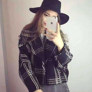 Pattern Tweed Buttoned Coat