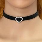 Rhinestone Faux Leather Choker