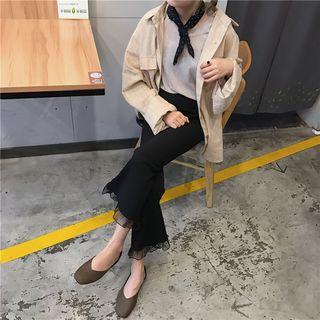 Mesh Panel Boot-cut Pants