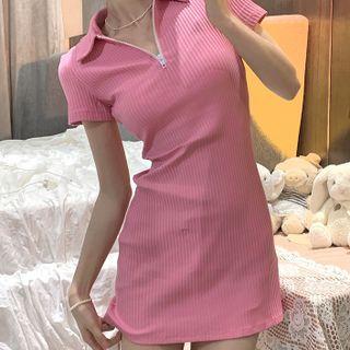 Short Sleeve Half Zip Polo Dress