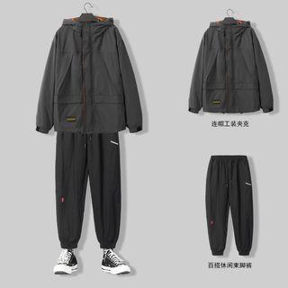 Zip-up Hooded Jacket / Harem Pants / Set