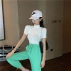 Short-sleeve Mock-neck Half-zip Top / Pants