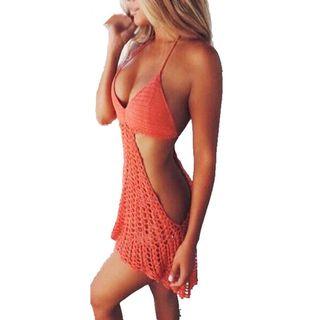 Cut Out Crochet Cover-up Dress