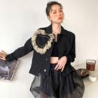 Ruffle Heart Cropped Blazer